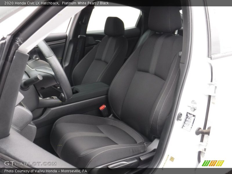 Platinum White Pearl / Black 2020 Honda Civic LX Hatchback