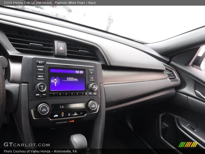 Platinum White Pearl / Black 2020 Honda Civic LX Hatchback