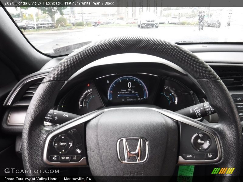 Platinum White Pearl / Black 2020 Honda Civic LX Hatchback