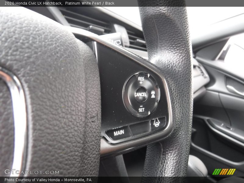 Platinum White Pearl / Black 2020 Honda Civic LX Hatchback
