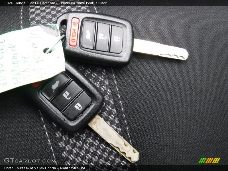 Platinum White Pearl / Black 2020 Honda Civic LX Hatchback