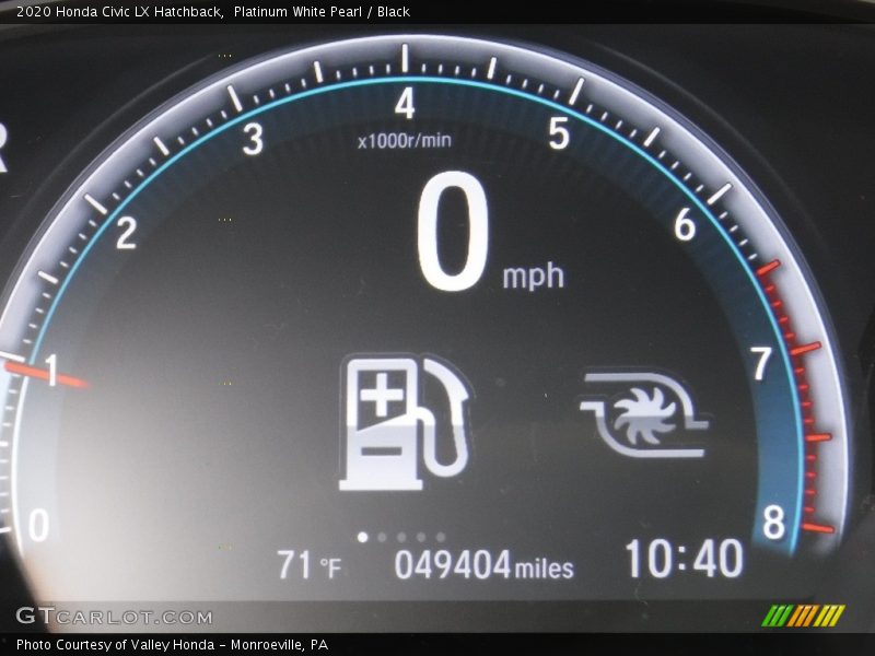 Platinum White Pearl / Black 2020 Honda Civic LX Hatchback