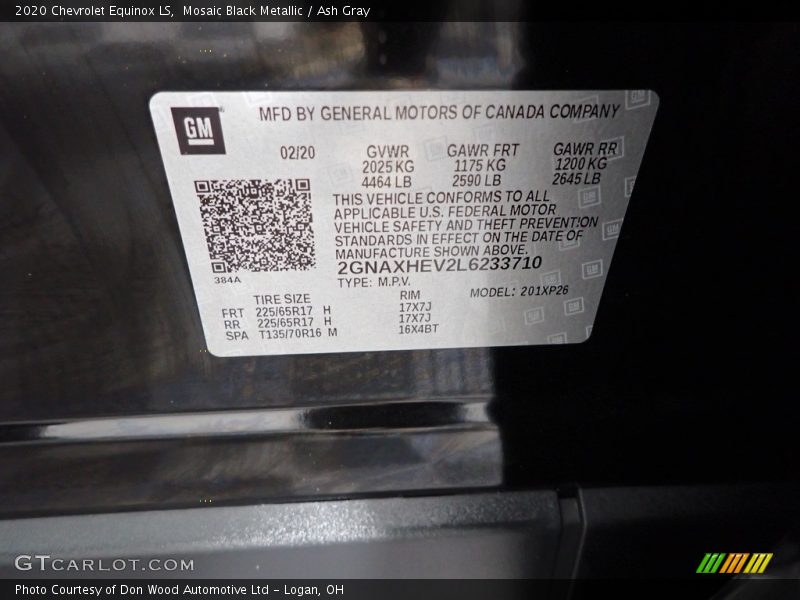 Mosaic Black Metallic / Ash Gray 2020 Chevrolet Equinox LS