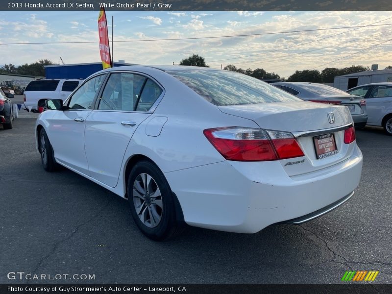 White Orchid Pearl / Gray 2013 Honda Accord LX Sedan