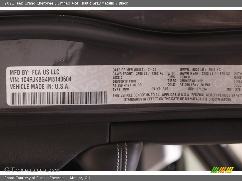 Baltic Gray Metallic / Black 2021 Jeep Grand Cherokee L Limited 4x4