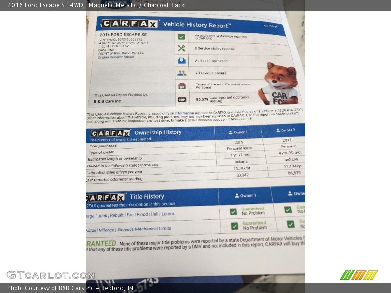 Magnetic Metallic / Charcoal Black 2016 Ford Escape SE 4WD