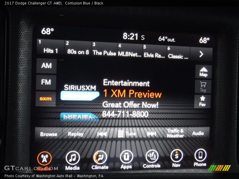 Contusion Blue / Black 2017 Dodge Challenger GT AWD