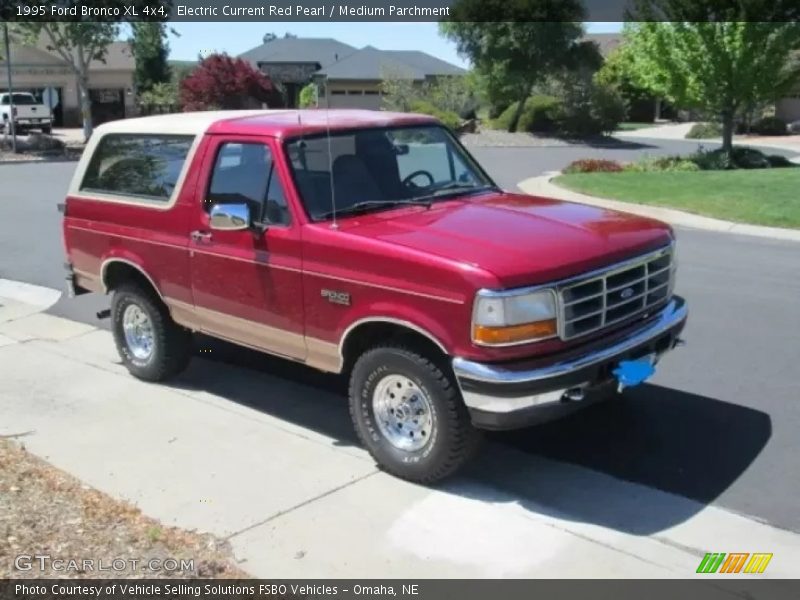 Electric Current Red Pearl / Medium Parchment 1995 Ford Bronco XL 4x4