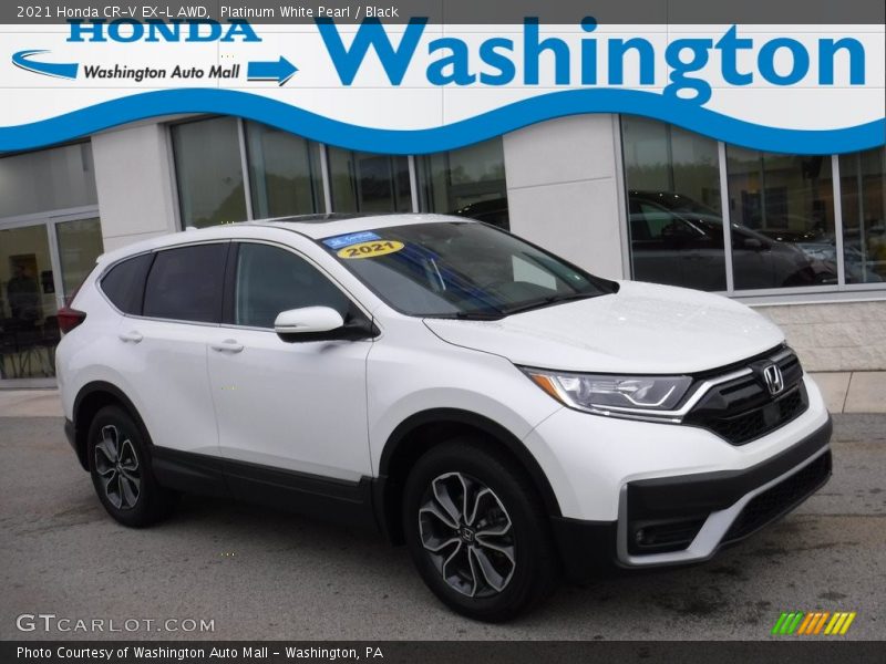 Platinum White Pearl / Black 2021 Honda CR-V EX-L AWD