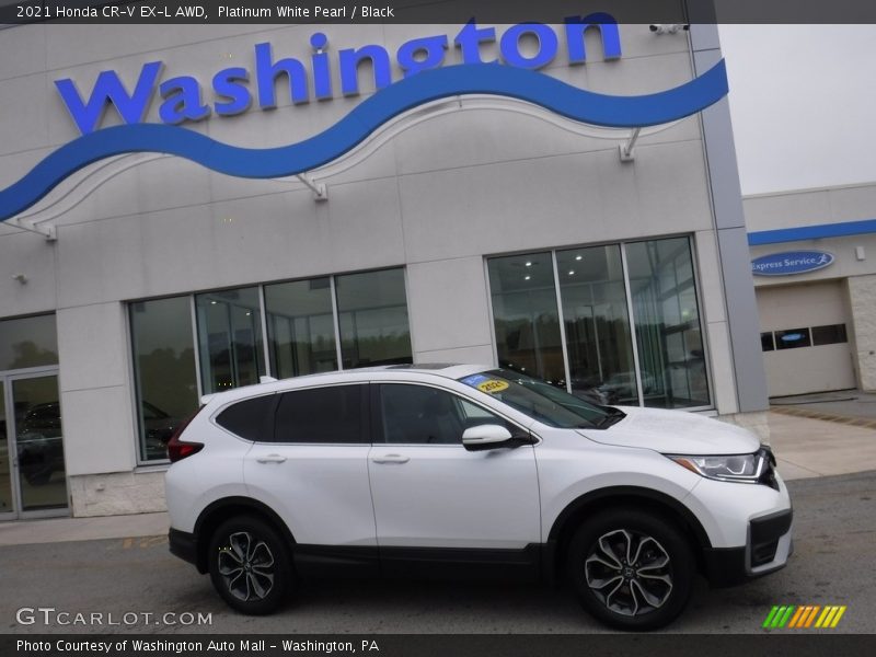 Platinum White Pearl / Black 2021 Honda CR-V EX-L AWD