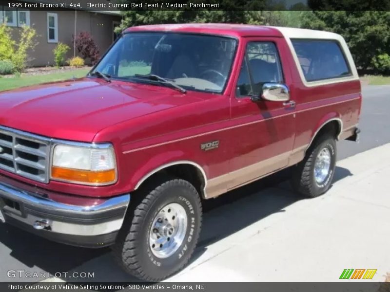 Electric Current Red Pearl / Medium Parchment 1995 Ford Bronco XL 4x4