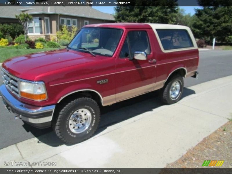 Electric Current Red Pearl / Medium Parchment 1995 Ford Bronco XL 4x4