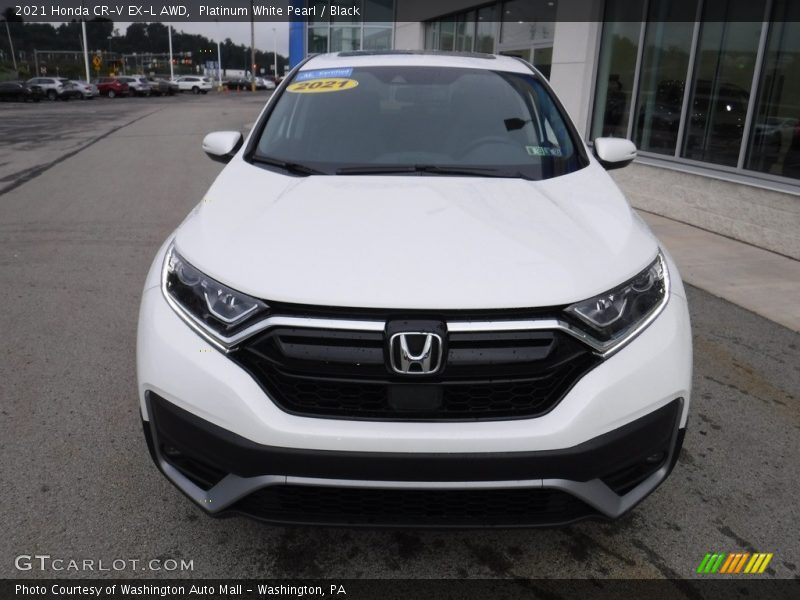 Platinum White Pearl / Black 2021 Honda CR-V EX-L AWD