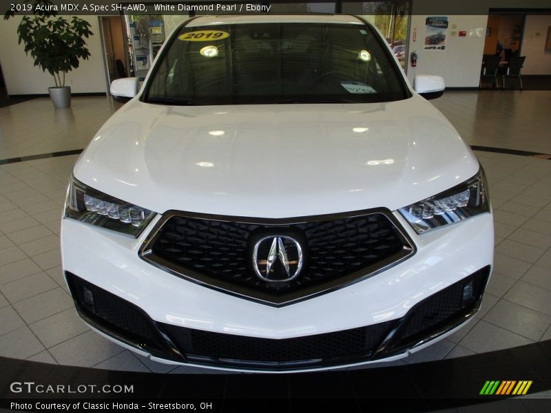 White Diamond Pearl / Ebony 2019 Acura MDX A Spec SH-AWD