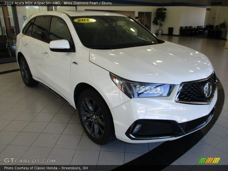 White Diamond Pearl / Ebony 2019 Acura MDX A Spec SH-AWD