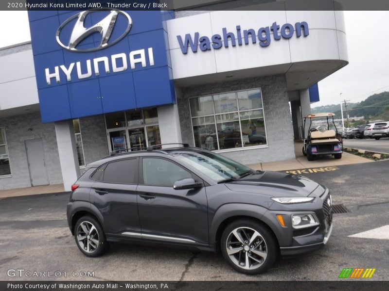 Thunder Gray / Black 2020 Hyundai Kona Limited AWD