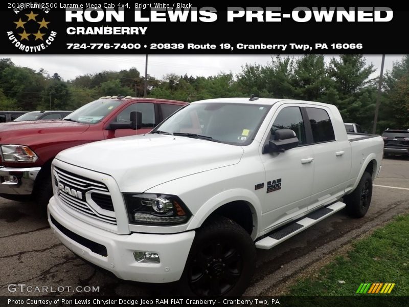 Bright White / Black 2018 Ram 2500 Laramie Mega Cab 4x4