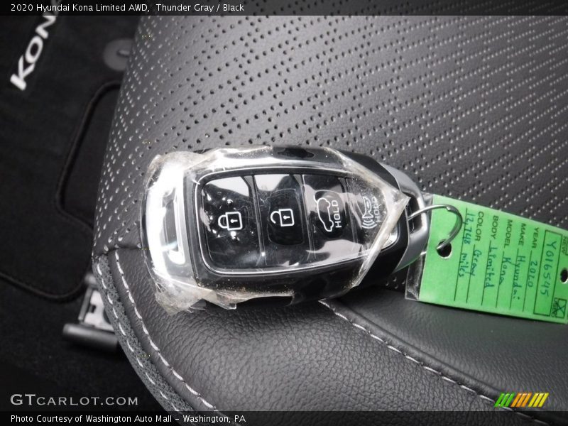 Thunder Gray / Black 2020 Hyundai Kona Limited AWD