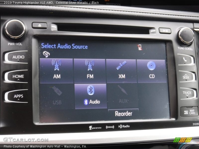 Celestial Silver Metallic / Black 2019 Toyota Highlander XLE AWD