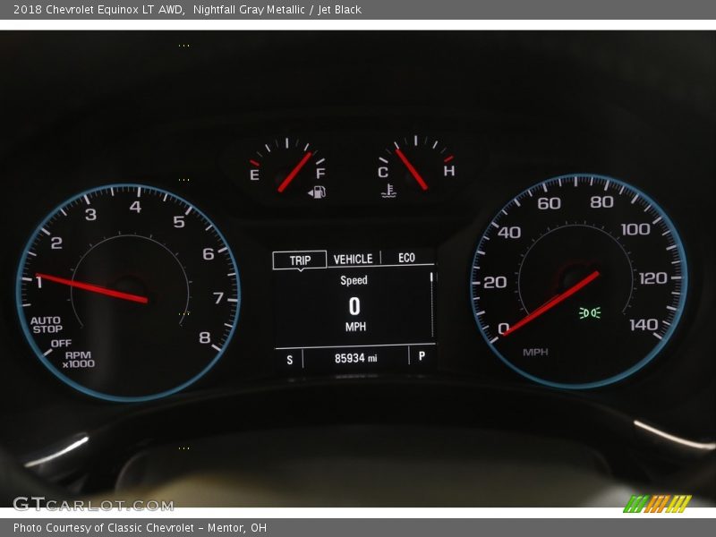 Nightfall Gray Metallic / Jet Black 2018 Chevrolet Equinox LT AWD