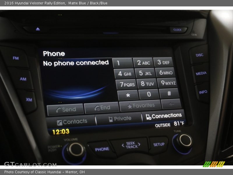 Controls of 2016 Veloster Rally Edition