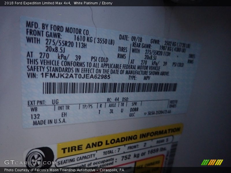 White Platinum / Ebony 2018 Ford Expedition Limited Max 4x4