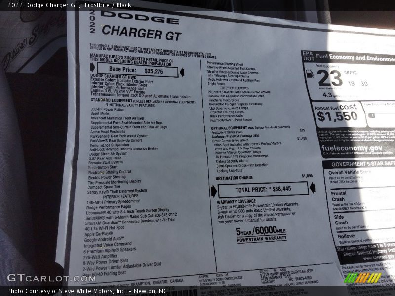 Frostbite / Black 2022 Dodge Charger GT