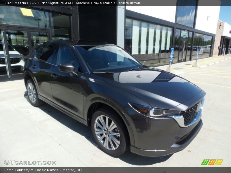 Machine Gray Metallic / Caturra Brown 2022 Mazda CX-5 Turbo Signature AWD