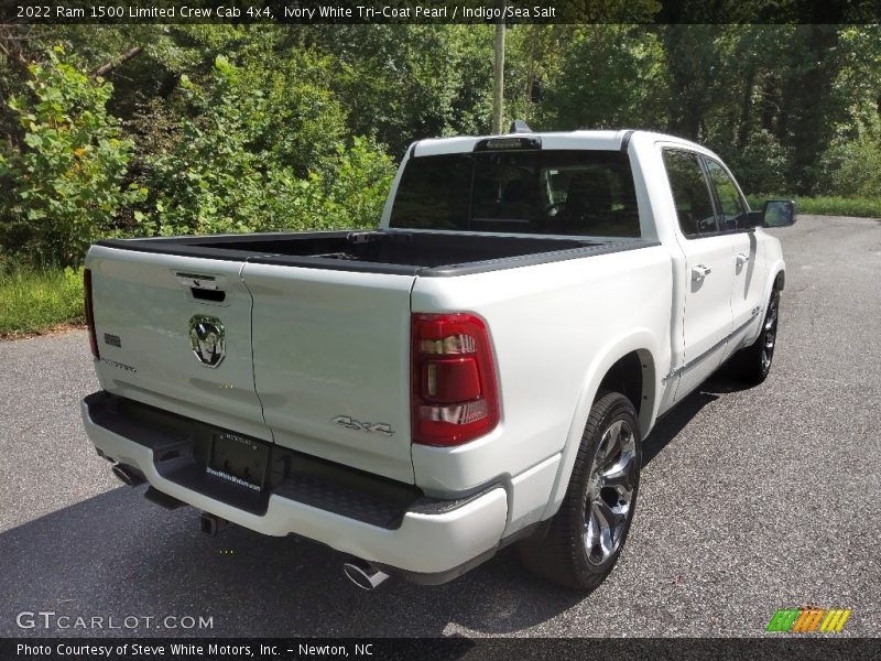 Ivory White Tri-Coat Pearl / Indigo/Sea Salt 2022 Ram 1500 Limited Crew Cab 4x4