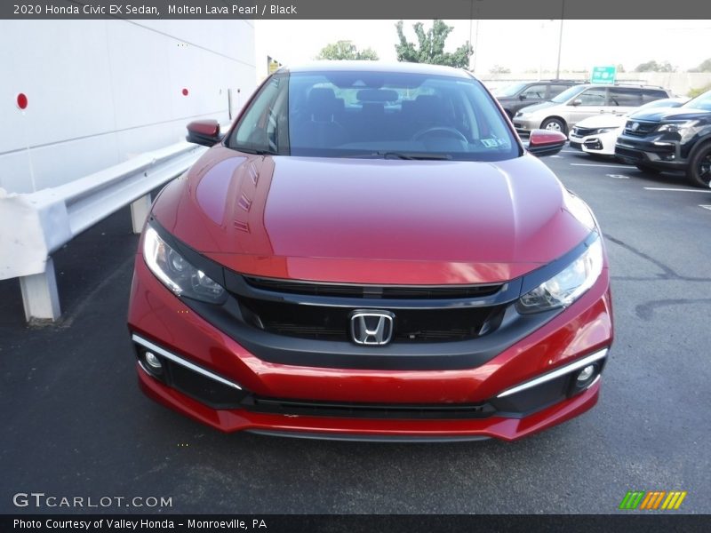 Molten Lava Pearl / Black 2020 Honda Civic EX Sedan