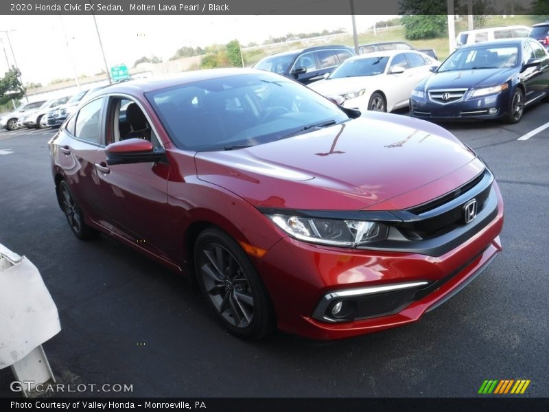 Molten Lava Pearl / Black 2020 Honda Civic EX Sedan