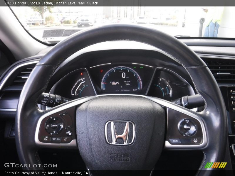 Molten Lava Pearl / Black 2020 Honda Civic EX Sedan