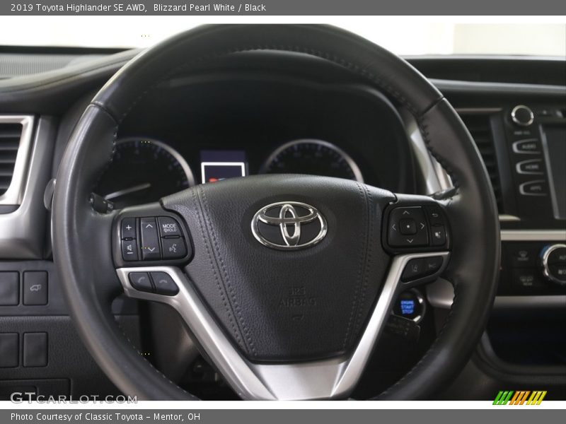 Blizzard Pearl White / Black 2019 Toyota Highlander SE AWD