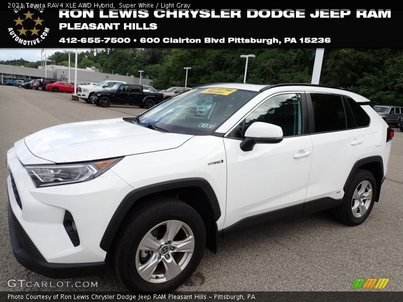 Super White / Light Gray 2021 Toyota RAV4 XLE AWD Hybrid