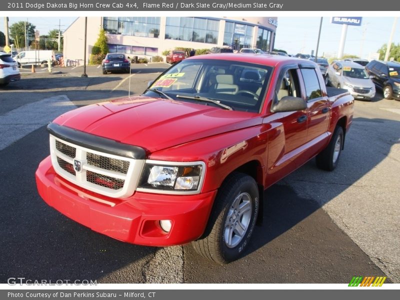Flame Red / Dark Slate Gray/Medium Slate Gray 2011 Dodge Dakota Big Horn Crew Cab 4x4
