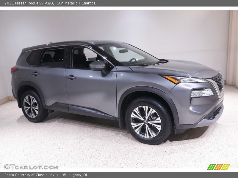 Gun Metallic / Charcoal 2021 Nissan Rogue SV AWD