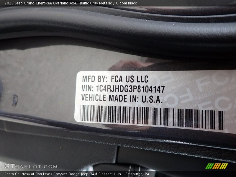 Baltic Gray Metallic / Global Black 2023 Jeep Grand Cherokee Overland 4x4