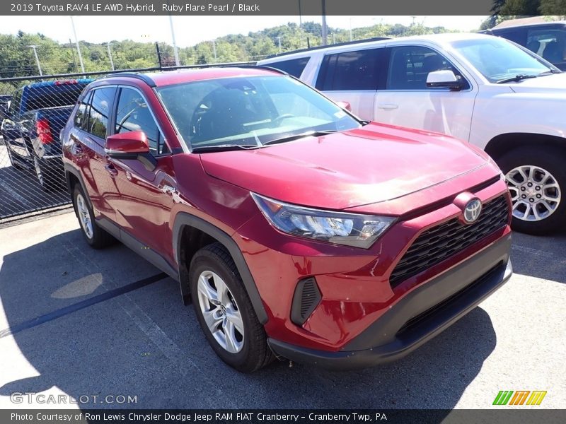 Ruby Flare Pearl / Black 2019 Toyota RAV4 LE AWD Hybrid