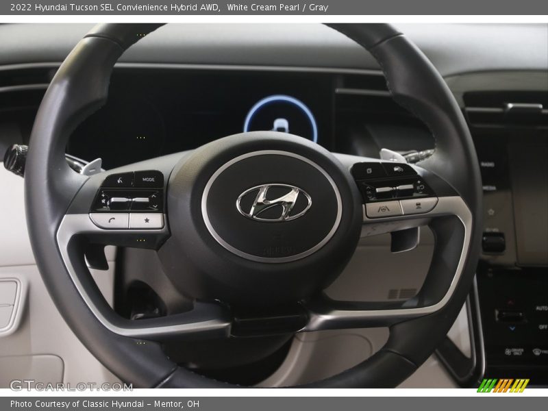 White Cream Pearl / Gray 2022 Hyundai Tucson SEL Convienience Hybrid AWD