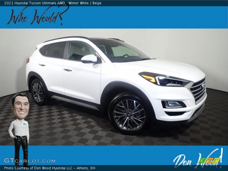 Winter White / Beige 2021 Hyundai Tucson Ulitimate AWD