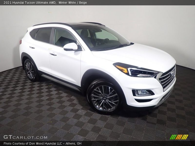 Winter White / Beige 2021 Hyundai Tucson Ulitimate AWD