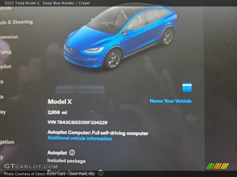 Deep Blue Metallic / Cream 2022 Tesla Model X