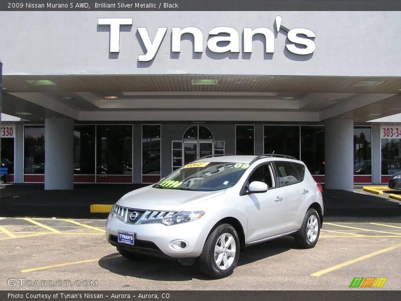 Brilliant Silver Metallic / Black 2009 Nissan Murano S AWD