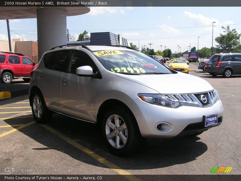 Brilliant Silver Metallic / Black 2009 Nissan Murano S AWD