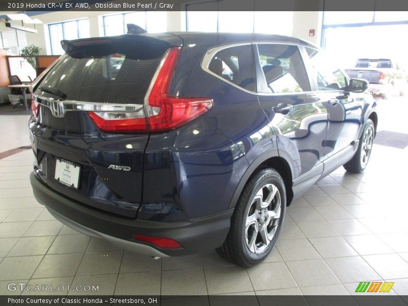 Obsidian Blue Pearl / Gray 2019 Honda CR-V EX AWD