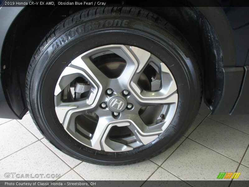 Obsidian Blue Pearl / Gray 2019 Honda CR-V EX AWD