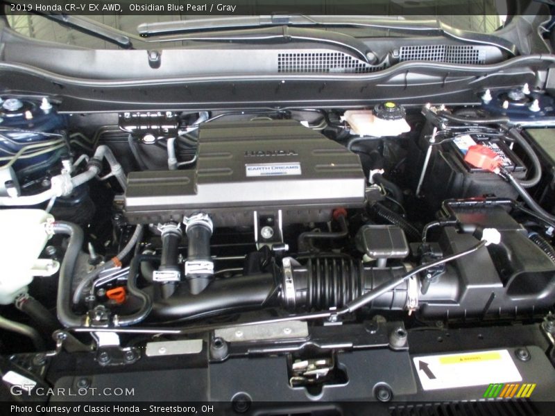 Obsidian Blue Pearl / Gray 2019 Honda CR-V EX AWD