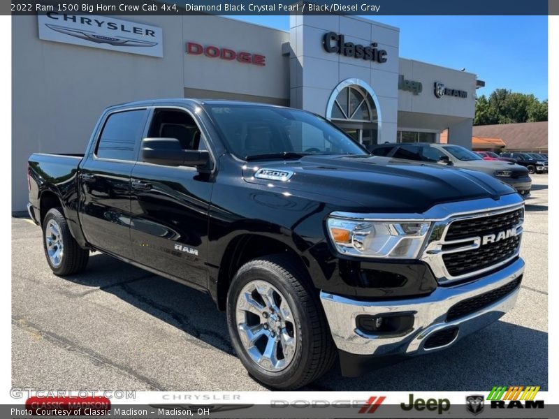Diamond Black Crystal Pearl / Black/Diesel Gray 2022 Ram 1500 Big Horn Crew Cab 4x4