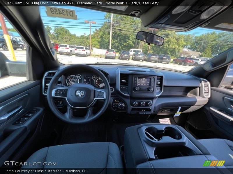 Diamond Black Crystal Pearl / Black/Diesel Gray 2022 Ram 1500 Big Horn Crew Cab 4x4