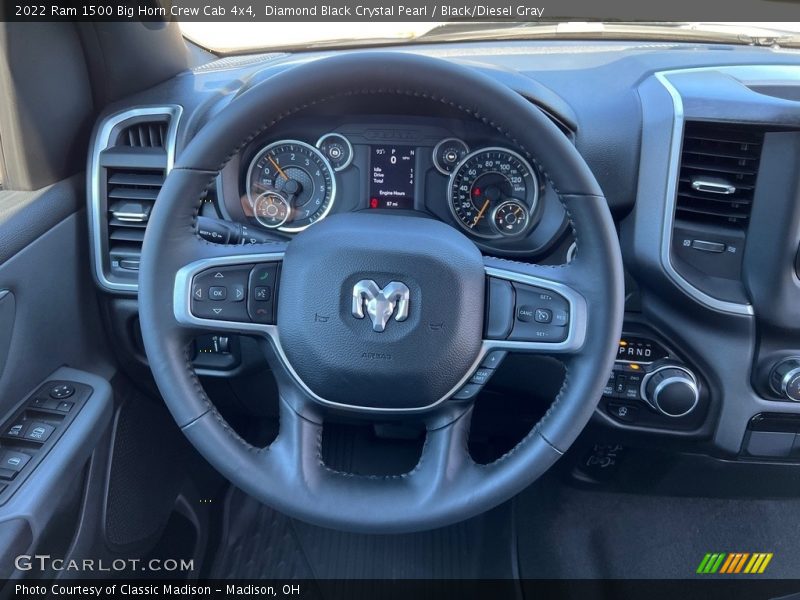 Diamond Black Crystal Pearl / Black/Diesel Gray 2022 Ram 1500 Big Horn Crew Cab 4x4